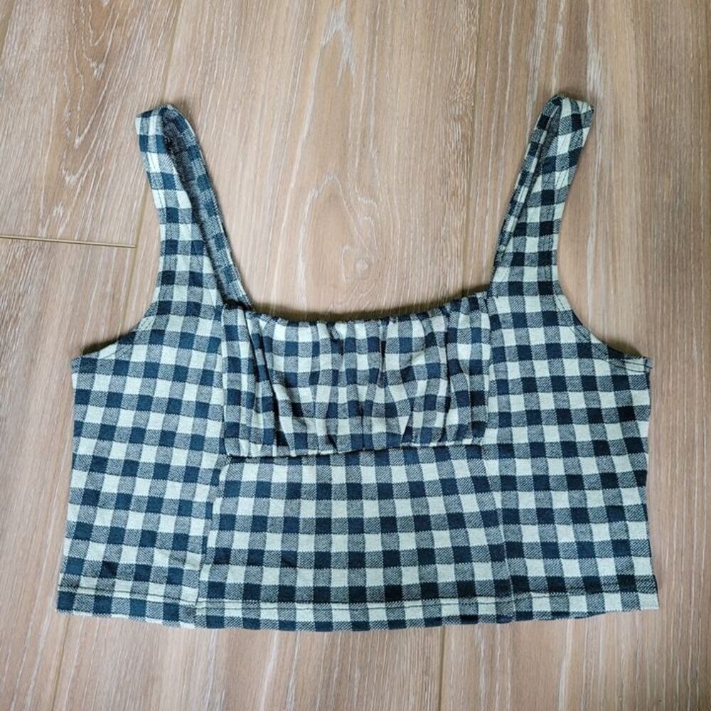 Altar'd State | Size Small | Mint Green Checkerboard Print | Crop Top | Tank Top